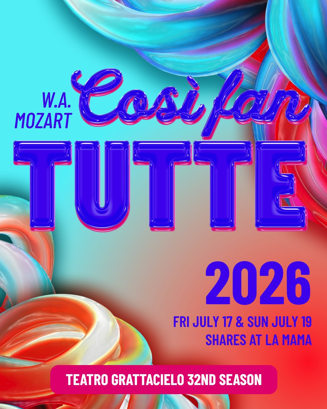 July 19, 2026 | W.A. Mozart | Così fan tutte — NEW YORK