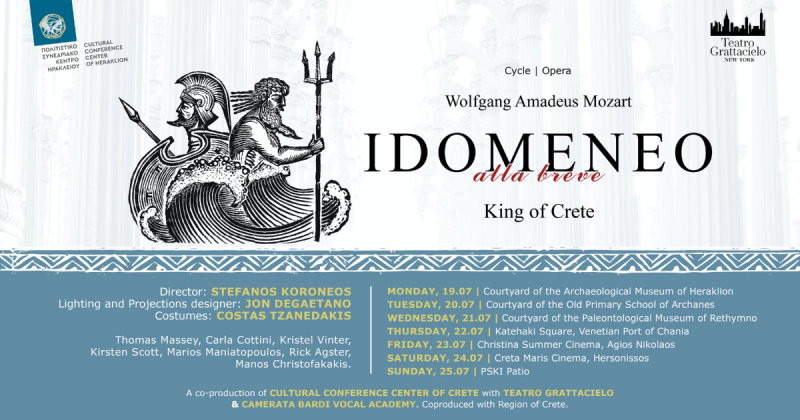 IDOMENEO ALLA BREVE in co-production with Cultural Conference Center of Crete and Teatro Grattacielo 